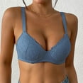 thumbnail image 4 of DuoJiaJ Women's Lace Bras Underwire Everyday Bra Comfort Push Up Bralettes Blue, 4 of 5