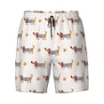 thumbnail image 4 of Lsque Mens Swim Trunks Dachshund Dog Puppy Pattern - Bathing Suit Compression Liner - Beach Swim Shorts Swimwear - (S-3XL) - Stretch Quick Dry -XX-Large, 4 of 9
