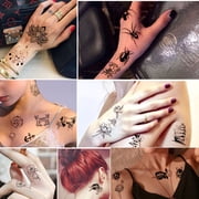Yazhiji 60 Sheets Waterproof Temporary Tattoos - Tiny Fake Tattoo, Flowers Crowns Stars Animal Butterfly Collection