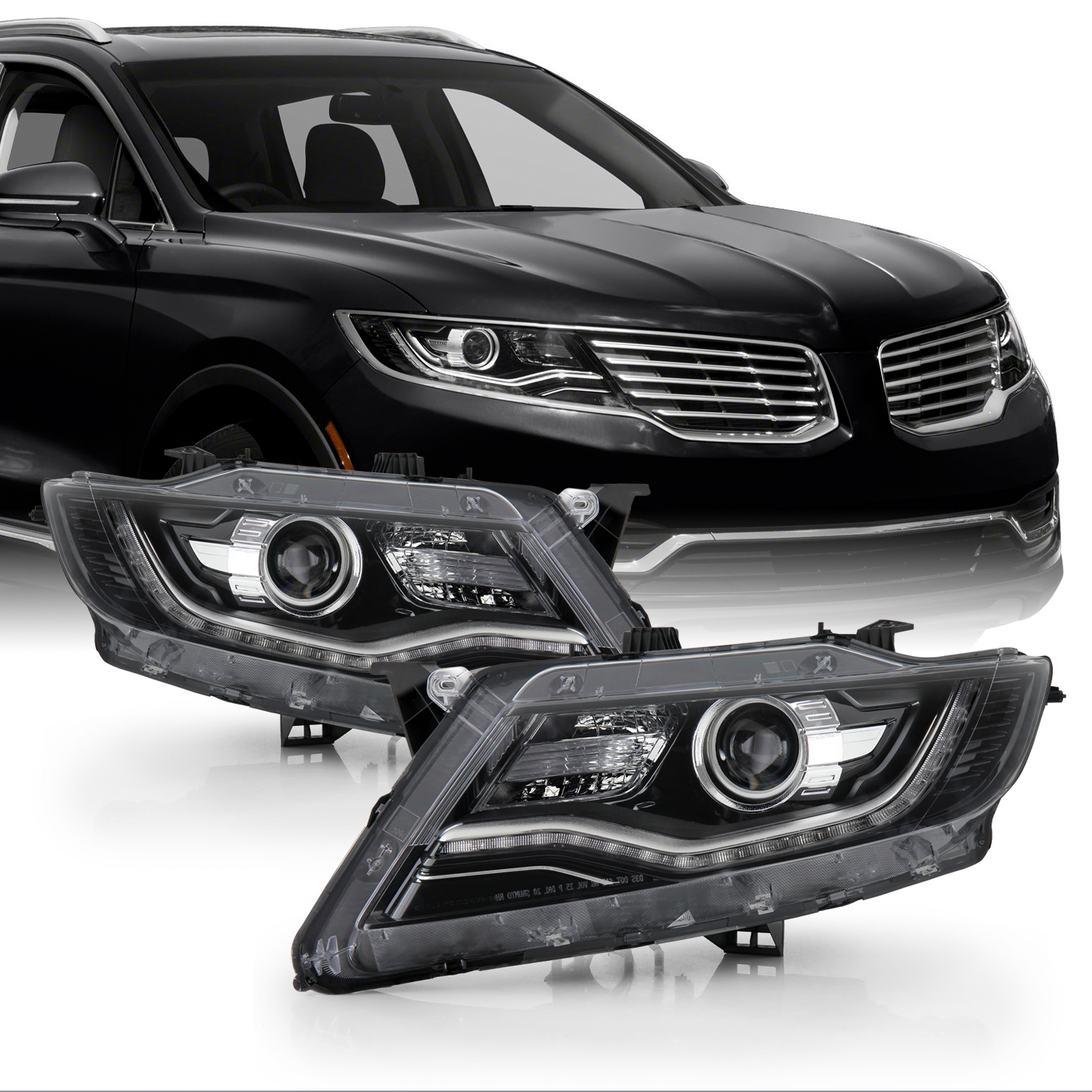 Fit 20162018 Lincoln MKX HID LED Light Tube Projector Headlights OE