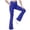Blue, variant on Girl's Leggings Cross High Waisted Flare Pants Yoga Bootcut Pants Solid Color Full Length Bell Bottoms