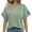 Green, variant on yunLCZ Women's Cap Sleeve Tank Tops 2025 Spring/Summer New Solid Color Round Neck Sleeve Short Sleeve T Shirt