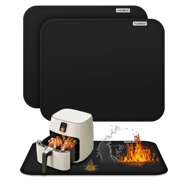 FIREWESS Alfombrilla resistente al calor para freidora de aire, freidora, horno, almohadillas calientes para protector de calor de encimera de cocina, alfombrillas debajo de cafetera para protector de