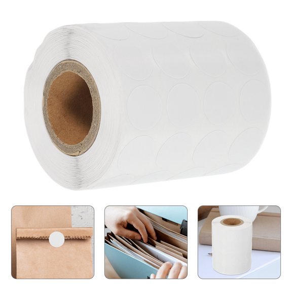 MLINS 3000 Pcs Shape Round Label Sticker Adhesive Dot Labels 1.50X1.50X0.10CM White