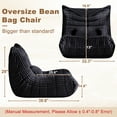 thumbnail image 2 of Bean Bag Chair for Adults with Lumbar support pillow, Memory Foam Giant Bean Bag Sofa with Corduroy Material Lazy Sofa for Living Room Bedroom Dorm Office, Black, 2 of 7
