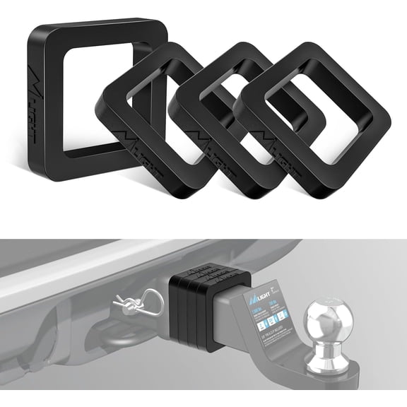 Nilight 2Inch Hitch Receiver Silencer Pad 4 Pack Reduce Rattle and Noise Between Receivers and Tow Hitches Fits for 2Inch Trailer Hitch Receiver