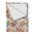 thumbnail image 2 of Paris Soft Flannel Fleece Throw Blanket, Landmark of France with Abstract Letterings Bike Hearts Art Print, Cozy Plush for Indoor and Outdoor Use, 50" x 70", Baby Blue Pale Pink, by Ambesonne, 2 of 5