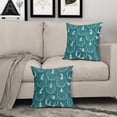 thumbnail image 3 of Teal Fall Pumpkin Pillow Covers 16x16 Set of 2 Autumn Themed Thanksgiving Cream Print Decorative Throw Pillows Outdoor Pillowcase Farmhouse Linen Cushion Case Decor for Home Sofa Couch Bed, 3 of 6