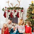 thumbnail image 4 of Paquete de 4 a 12 medias navideñas de 18 pulgadas de largo hechas de cable de punto, decoraciones colgantes de Navidad con etiquetas de nombre, 4 of 5