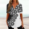 thumbnail image 1 of Fiudx Liquidación de Ofertas Flash Camisas de Impresión Casual de Moda para Mujer Camisetas Sueltas de Manga Corta Blusa Tipo Túnica, 1 of 5