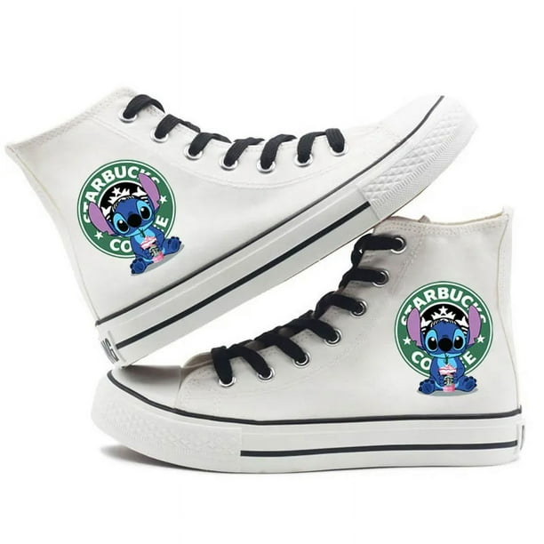 Disney zapatos de lona con dibujos animados para hombre y mujer zapatillas de deporte blancas Stitch Kawaii Tenis informales regalos para ninos Bodega Aurrera en linea