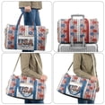 thumbnail image 6 of Garronmavis Patriotic USA Floral Large Quilted Duffle Bag for Women, Weekender Overnight Travel Gym Tote Carry On Bag with Zipper Pockets for Dance, Weekend Trips, 6 of 7