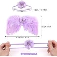 thumbnail image 4 of Paquete de 2 alas de ángel con diadema floral para fotografía de recién nacidos (rosa, morado), 4 of 4
