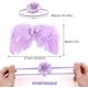thumbnail image 3 of Juego de 2 alas de ángel con diadema de flores para fotografía de bebés recién nacidos (blanco, morado), 3 of 4