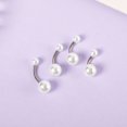 thumbnail image 3 of Bagues Bouton Ventre Chirurgicales en Acier Inoxydable Double Tête Imitation Perle Bague Nombril Simple Piercing Bijoux pour Femmes FGS, 3 of 6