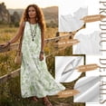 thumbnail image 6 of Xixirimido Toile de Jouy Green Print Women Maxi Dresses Casual Summer Dresses Tank Long Flowy Sleeveless Sundresses with Pockets Beach Vacation Outfits, Parrot Butterfly Leopard, XX-Large, 6 of 7