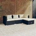 thumbnail image 1 of vidaXL 4 Piece Garden Lounge Set with Cushions Poly Rattan Black, 1 of 5