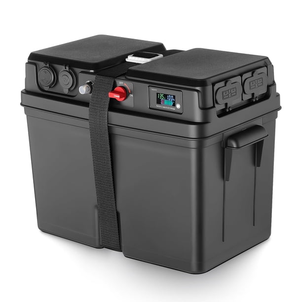 Estación central de alimentación con caja de batería para barcos, barcos, caravanas, 12 V/24 V