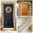 thumbnail image 6 of Guvpev 6FT Fall Garland with Lights Neutral Autumn Maples Leaves Mantel Garland with Pumpkins Berries Cones Indoor Outdoor Thanksgiving Christmas Fall Decor for Home Mantel Fireplace Porch Table, 6 of 8