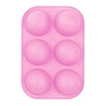 thumbnail image 2 of 4 Moldes Redondos De Silicona Con 6 Agujeros Semiesféricos Antiadherentes Para Hornear Pasteles, Color Rosa, 2 of 8