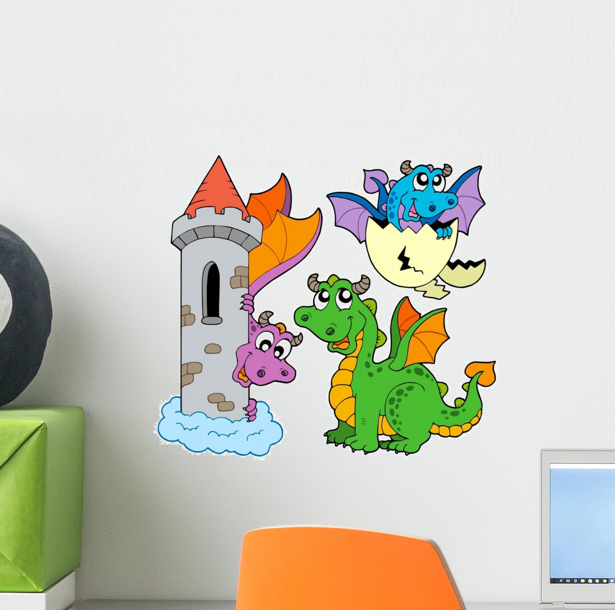 Cute Dragons Collection Wall Decal Mural by Wallmonkeys Vinyl Peel ...