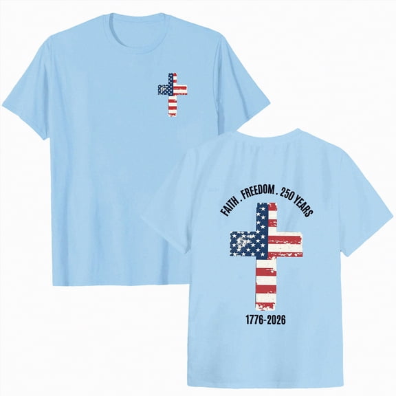 Duqingm America 250 Tshirt American Flag Shirts Women 5th of July V-Neck Short Sleeve Patriotic T-Shirt Memorial Day Graphic Tee Independence Day Tops Sky Blue,2XL