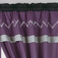 thumbnail image 3 of Chezmoi Collection Arden 4-Piece Modern Purple/Gray/Black Zigzag Stripe Embroidery Window Curtain Panel Set with Sheer Backing Valance Tassels, 120 inch x 84 inch, 3 of 9