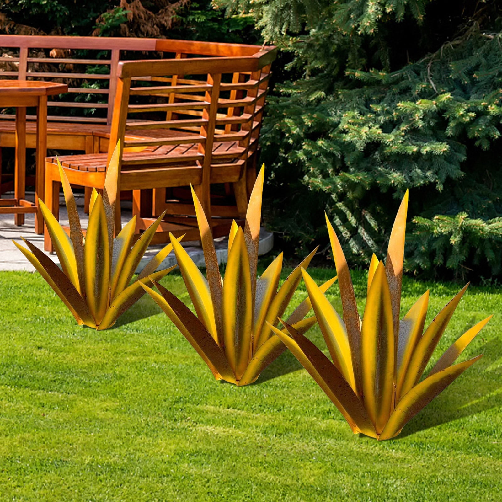 Vikakiooze Home Decor , Diy Metal Art Tequila Rustic Sculpture Garden Yard Sculpture Home Decor 9 leaves