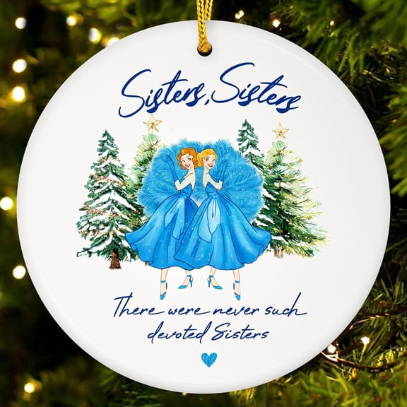 WaaHome Gift for Sisters - Sister Gift from Sisters - Ceramic Sister Christmas Ornament 2025 Xmas Tree Decorations - Birthday Gifts - Best Friends Ornaments for Women Friendship Gifts Home Car Decor