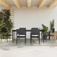 thumbnail image 1 of vidaXL 7 Piece Garden Dining Set Black Poly Rattan and Steel, 1 of 5