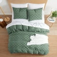 thumbnail image 3 of Nestl Boho 3 Piece Duvet Cover Set, Tufted Embroidery Double Brushed Duvet Cover with 2 Pillow Shams- Green, 3 of 8