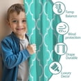 thumbnail image 3 of Blackout Kids Curtains,Turquoise Geometric Quatrefoil Pattern Childrens Insulated Curtains Set Of 2,Bedroom Essentials,Toddler Room Decor 42x54in(106x137cm), 3 of 5