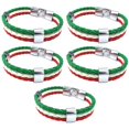 thumbnail image 1 of 5X Pulsera de Joyeria, Brazalete de Bandera , de Aleacion de , para Hombres Mujeres, Verde Blanco Rojo, (Anchura 14 mm, Longitud 23 cm), 1 of 3