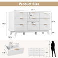 thumbnail image 5 of S-HOME Modern 57 Inch Dresser in Natural Oak Finish with 9 Drawers and Metal Handles Perfect Storage Organizer, 5 of 10