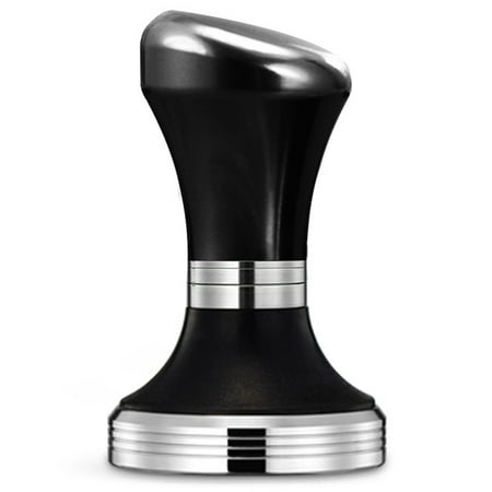 

58Mm Flat Coffee Tamper Stainless Steel Base Silicone Handle Tamper Coffee Powder Hammer Customized Coffeeware Black