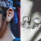 thumbnail image 2 of 1 par de bucles irregulares de plata Fernando Los anillos cuelgan los pendientes, 2 of 8