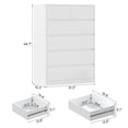 thumbnail image 3 of ChVans 6 Drawer Dresser for Bedroom, 44.7" Tall 31.5" Wide Modern High Gloss White Dresser with Wood Chest of Drawer Handle Free, Long Dresser for Bedroom, Living Room, Entryway, Hallway, 3 of 9