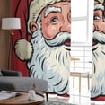 thumbnail image 6 of Merry Christmas Sheer Curtains 72 Inches Long, Jolly Santa Claus Vintage Red Light Filtering Window Curtains for Living Room/Bedroom, Rod Pocket Voile Sheer Curtain Drapes, 52"W x 72"L, 2 Panels, 6 of 9