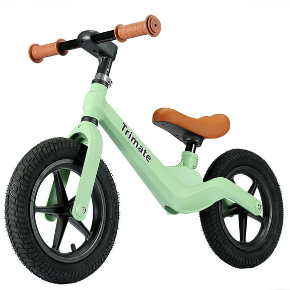Trimate Toddler Balance Bike, Green - No Pedal Sport Bike for 3-5 Year Olds, 12" Inflated Tire, Perfect Gift for Boys and Girls with Inseam 16" - 21"