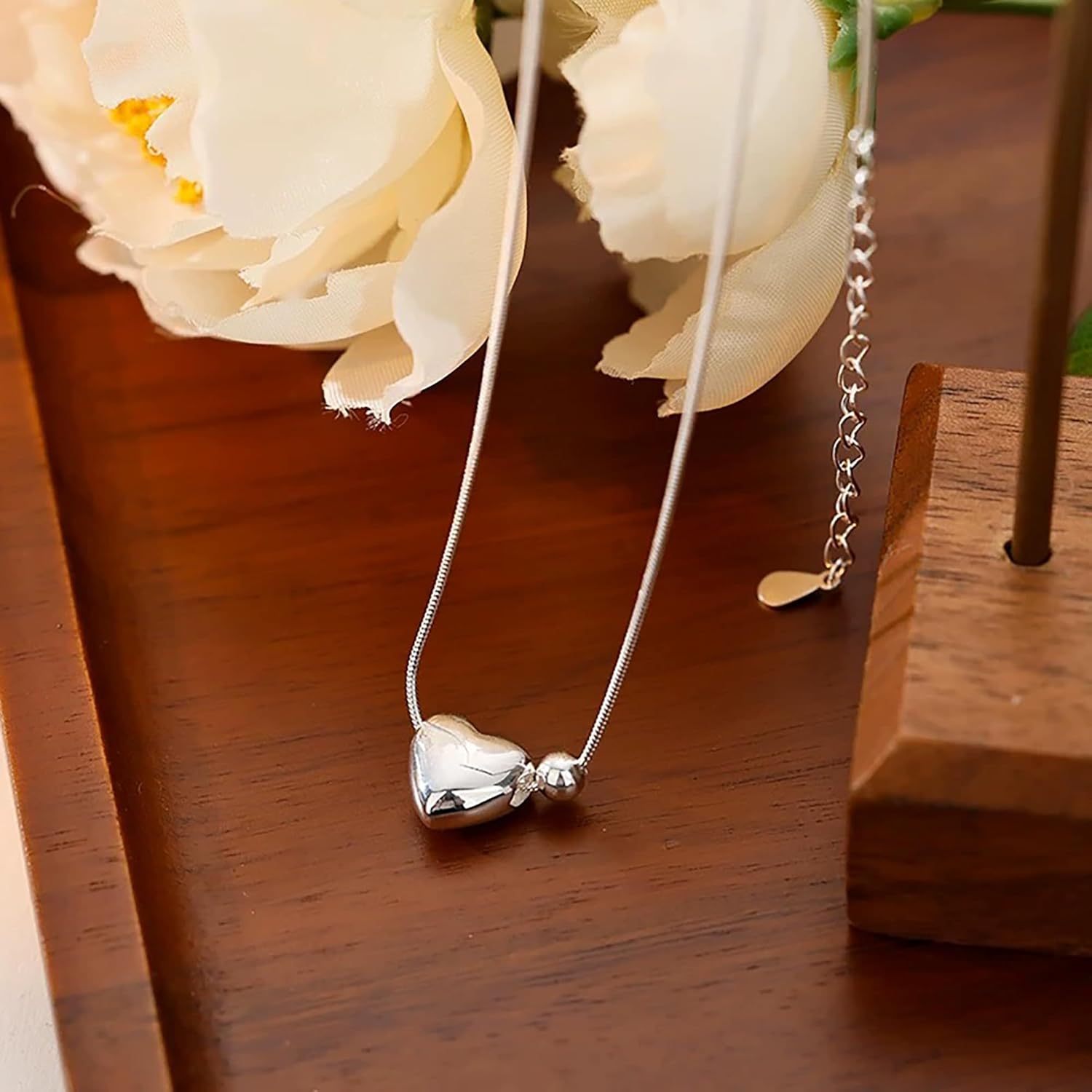 Leander S925 Sterling Silver Heart Necklace for Women Dainty 14k Gold Plated CZ Infinity Love Heart Opal North Star Pendant Choker Necklaces Trendy Chain Jewelry Birthday Gifts for Mom to Daughter