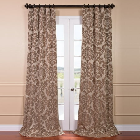 Half Price D Astoria Damask Faux Silk Jacquard Rod Pocket Single Curtain Panel Rod Pocket Single Curtain Panel