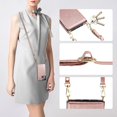 thumbnail image 6 of Crossbody Wallet Case for iPhone 14 with RFID Blocking Card Slot Holder, Magnetic Flip Folio Purse Case, PU Leather Zipper Handbag with Detachable Lanyard Strap 6.1 Inch 5G (Rose Gold), 6 of 15