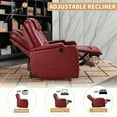 thumbnail image 5 of Bonzy Home Overstuffed Electric Home Theater Seating PU Leather Reclining Furniture with with USB Ports and Cup Holders and Hidden Arm Storage - Red, 5 of 9