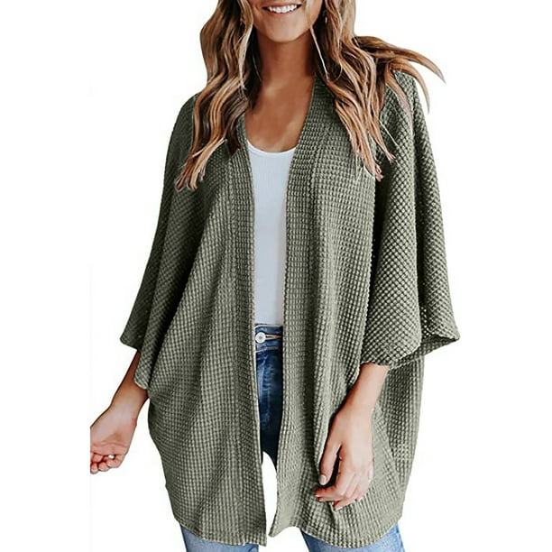Chaqueta de manga larga de manga murciélago casual para mujer Abrigo de moda suelto Fridja BV0+5240