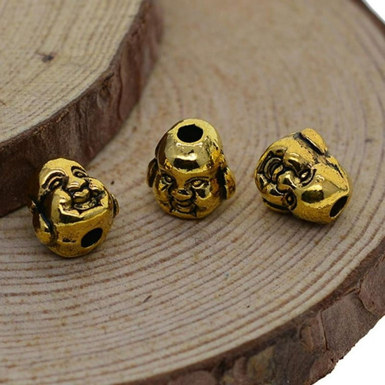 30pcs Buddha Small Spiritual Metal Bead Spacers for Jewelry Making Bracelet  DIY - gold color 