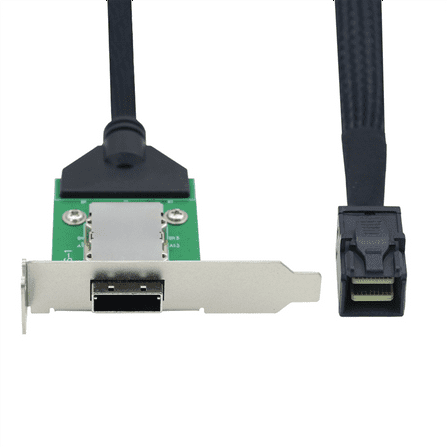 External Mini SAS HD SFF-8088 26P PCBA Female Adapter with Low Profile Bracket to SAS SFF-8643 12Gbps External 100-Ohm A