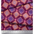 thumbnail image 2 of Soimoi Pink Viscose Chiffon Fabric Diamond Geometric Printed Fabric 1 Yard 42 Inch Wide, 2 of 5