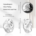 thumbnail image 5 of Lancharmed Silver Plated Studs Earrings for Womens,Oval Earring Womens Gifts Under 25 Dollars, 5 of 7