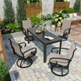 thumbnail image 3 of Pellebant Set of 2 Outdoor Sunbrella Dinging Chairs Patio Aluminum Swivel Chairs in Brown, 3 of 9