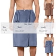 thumbnail image 3 of successthop Wrap Bath Towel for Men Soft Knee Homewear Snap After Bath Wear Pocketed Comfortable Winter Loungewear Gray, 3 of 6